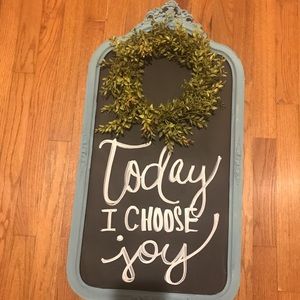 Farmhouse wall sign “today I choose joy”